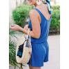 imageREORIA Womens Basic Summer Scoop Neck Sleeveless Tank Top Short jumpsuit Rompers07royal Blue