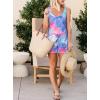 imageREORIA Womens Basic Summer Scoop Neck Sleeveless Tank Top Short jumpsuit Rompers07tie Dye Blue Pink