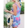 imageREORIA Womens Basic Summer Scoop Neck Sleeveless Tank Top Short jumpsuit Rompers07tie Dye Blue Pink