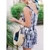 imageREORIA Womens Basic Summer Scoop Neck Sleeveless Tank Top Short jumpsuit Rompers07tie Dye Navy Blue