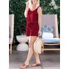 imageREORIA Womens Basic Summer Scoop Neck Sleeveless Tank Top Short jumpsuit Rompers08burgundy