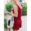 imageREORIA Womens Basic Summer Scoop Neck Sleeveless Tank Top Short jumpsuit Rompers08burgundy