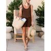 imageREORIA Womens Basic Summer Scoop Neck Sleeveless Tank Top Short jumpsuit RompersBrown