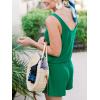 imageREORIA Womens Basic Summer Scoop Neck Sleeveless Tank Top Short jumpsuit RompersJade Green