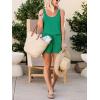 imageREORIA Womens Basic Summer Scoop Neck Sleeveless Tank Top Short jumpsuit RompersJade Green