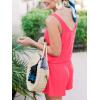 imageREORIA Womens Basic Summer Scoop Neck Sleeveless Tank Top Short jumpsuit RompersPhosphor Pink