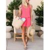 imageREORIA Womens Basic Summer Scoop Neck Sleeveless Tank Top Short jumpsuit RompersPhosphor Pink