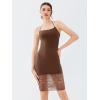 imageREORIA Womens Halter Neck Strapless Lace Trim Bodycon Dress KneeLength Outfit 2025 SpringSummer Designer CollectionChocolate Lab