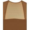 imageREORIA Womens Sexy Square Neck Short Sleeve Sheer Mesh Slim Fit 2024 Trendy Going Out Crop TopsBrown