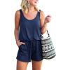 imageREORIA Womens Basic Summer Scoop Neck Sleeveless Tank Top Short jumpsuit Rompers04navy Blue