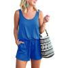 imageREORIA Womens Basic Summer Scoop Neck Sleeveless Tank Top Short jumpsuit Rompers07royal Blue