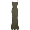imageREORIA Womens Basic Sexy Lounge Slip Long Dress Elegant Sleeveless Backless Ribbed Bodycon Maxi DressesArmy Green