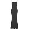 imageREORIA Womens Basic Sexy Lounge Slip Long Dress Elegant Sleeveless Backless Ribbed Bodycon Maxi DressesBlack