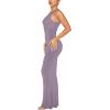 imageREORIA Womens Basic Sexy Lounge Slip Long Dress Elegant Sleeveless Backless Ribbed Bodycon Maxi DressesHazy Lilac
