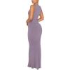imageREORIA Womens Basic Sexy Lounge Slip Long Dress Elegant Sleeveless Backless Ribbed Bodycon Maxi DressesHazy Lilac