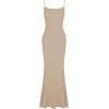imageREORIA Womens Basic Sexy Lounge Slip Long Dress Elegant Sleeveless Backless Ribbed Bodycon Maxi DressesKhaki