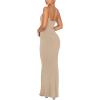 imageREORIA Womens Basic Sexy Lounge Slip Long Dress Elegant Sleeveless Backless Ribbed Bodycon Maxi DressesKhaki