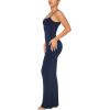 imageREORIA Womens Basic Sexy Lounge Slip Long Dress Elegant Sleeveless Backless Ribbed Bodycon Maxi DressesNavy Blue
