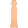 imageREORIA Womens Basic Sexy Lounge Slip Long Dress Elegant Sleeveless Backless Ribbed Bodycon Maxi DressesPeach Fuzz