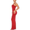 imageREORIA Womens Basic Sexy Lounge Slip Long Dress Elegant Sleeveless Backless Ribbed Bodycon Maxi DressesRed