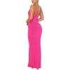 imageREORIA Womens Basic Sexy Lounge Slip Long Dress Elegant Sleeveless Backless Ribbed Bodycon Maxi DressesRose Red