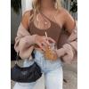 imageREORIA Womens Sexy One Shoulder Cut Out Backless Sleeveless Going Out Trendy Crop Tank Tops