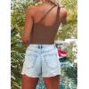 imageREORIA Womens Sexy One Shoulder Cut Out Backless Sleeveless Going Out Trendy Crop Tank Tops