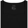 imageREORIA Womens Sexy Square Neck Slim Fit Short Sleeve Corset T Shirts Double Lined Tee Seamed Cup Going Out TopsBlack