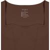 imageREORIA Womens Sexy Square Neck Slim Fit Short Sleeve Corset T Shirts Double Lined Tee Seamed Cup Going Out TopsCoffee
