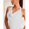 imageREORIA Womens Summer Sexy Halter Neck Ruched Sleeveless Backless Trendy Y2k Going Out Corset Tank Crop TopsBrilliant White