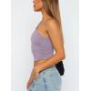 imageREORIA Womens Trendy Summer Sexy One Shoulder Sleeveless Tank Top Trendy Y2k Going Out Crop TopsHazy Lilac
