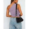 imageREORIA Womens Trendy Summer Sexy One Shoulder Sleeveless Tank Top Trendy Y2k Going Out Crop TopsHazy Lilac