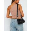 imageREORIA Womens Trendy Summer Sexy One Shoulder Sleeveless Tank Top Trendy Y2k Going Out Crop TopsNude