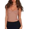 imageREORIA Womens Sexy Sweetheart Neck Sleeveless Backless Trendy Going Out Corset Tank Crop TopsSienna