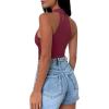 imageREORIA Womens Sexy Criss Cross Halter Neck Crop Tops Trendy Sleeveless Y2K Nightout Clubwear Going Out TopsBurgundy