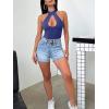 imageREORIA Womens Sexy Criss Cross Halter Neck Crop Tops Trendy Sleeveless Y2K Nightout Clubwear Going Out TopsNavy Blue