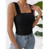 imageREORIA Womens Sexy Square Neck Double Lined Mesh Sheer Ruched Crop Going Out Tops Y2k Trendy Cute Tank Top Summer OutfitsBlack