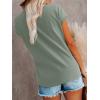 imageREORIA Womens Cap Sleeve Crew Neck Lose T Shirt Business Casual Dressy Basic Tops for Summer 2025Grey Green