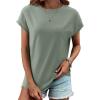 imageREORIA Womens Cap Sleeve Crew Neck Lose T Shirt Business Casual Dressy Basic Tops for Summer 2025Grey Green