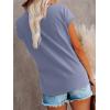 imageREORIA Womens Cap Sleeve Crew Neck Lose T Shirt Business Casual Dressy Basic Tops for Summer 2025Light Blue