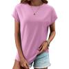 imageREORIA Womens Cap Sleeve Crew Neck Lose T Shirt Business Casual Dressy Basic Tops for Summer 2025Light Pink