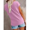 imageREORIA Womens Cap Sleeve Crew Neck Lose T Shirt Business Casual Dressy Basic Tops for Summer 2025Light Pink