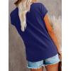 imageREORIA Womens Cap Sleeve Crew Neck Lose T Shirt Business Casual Dressy Basic Tops for Summer 2025Navy Blue