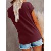 imageREORIA Womens Cap Sleeve Crew Neck Lose T Shirt Business Casual Dressy Basic Tops for Summer 2025Reddish Brown