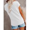 imageREORIA Womens Cap Sleeve Crew Neck Lose T Shirt Business Casual Dressy Basic Tops for Summer 2025White