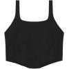 imageREORIA Womens Summer Sexy Square Neck Sleeveless Trendy Bustier Corset Crop Tank TopsBlack