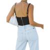imageREORIA Womens Summer Sexy Square Neck Sleeveless Trendy Bustier Corset Crop Tank TopsBlack