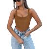 imageREORIA Womens Summer Sexy Square Neck Sleeveless Trendy Bustier Corset Crop Tank TopsBrown