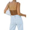 imageREORIA Womens Summer Sexy Square Neck Sleeveless Trendy Bustier Corset Crop Tank TopsBrown