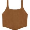 imageREORIA Womens Summer Sexy Square Neck Sleeveless Trendy Bustier Corset Crop Tank TopsBrown
